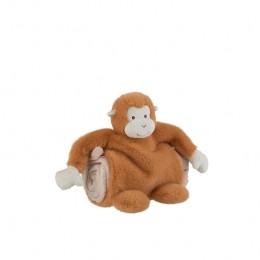 J-LinePlaidAap-babydekentje-pluche-bruin