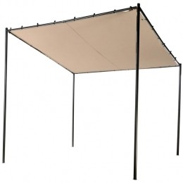 Beliani-VIMINO-Tuinpaviljoen-Taupe-Staal