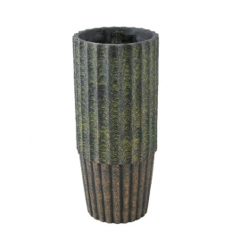 PTMDBloempotNiki-22x22x50cm-Cement-Groen
