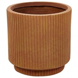 Beliani-DARIA-Bloempot-24x24x24cm-Goudbruin-Kleivezels