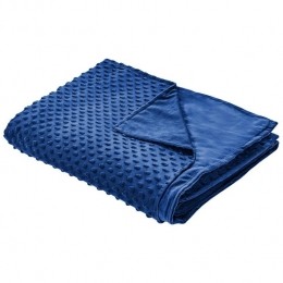 Beliani-CALLISTO-Verzwaringsdekenhoes-Blauw-120x180cm-Polyester