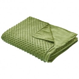 Beliani-CALLISTO-Verzwaringsdekenhoes-Groen-100x150cm-Polyester