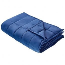 Beliani-NEREID-Verzwaringsdeken-Marineblauw-100x150cm-Polyester
