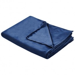 Beliani-RHEA-Verzwaringsdekenhoes-Marineblauw-150x200cm-Polyester
