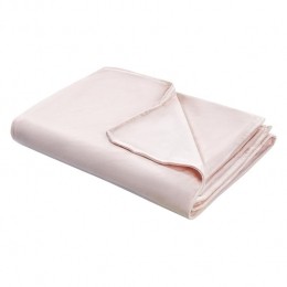 Beliani-RHEA-Verzwaringsdekenhoes-Pastelroze-120x180cm-Polyester