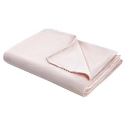 Beliani-RHEA-Verzwaringsdekenhoes-Pastelroze-135x200cm-Polyester