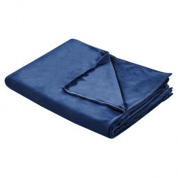 Beliani-RHEA-Verzwaringsdekenhoes-Marineblauw-135x200cm-Polyester