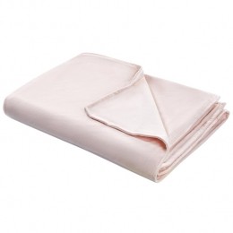 Beliani-RHEA-Verzwaringsdekenhoes-Pastelroze-100x150cm-Polyester