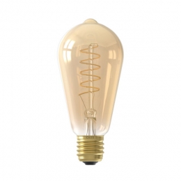 LEDvolglasFlexFilamentRustieklamp220-240V38W250lmE27ST64Goud2100KDimbaar-Calex