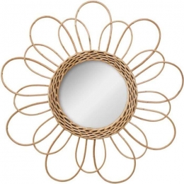 ATMOSPHERARotanbloemenspiegel-38cm-Beige