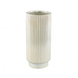 PTMDEvieraPearlshinyglazedceramicpotribbedround