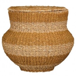MicaDecorationsOpbergmandmetDeksel-H48x55cm-Jute-Geel