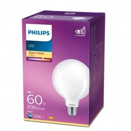 PhilipsLEDGlobeMat-60W-E27-warmwitlicht