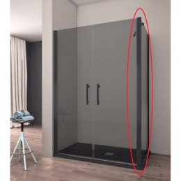 ZijwandvoorDouchecabineLacusGiglioBlack90x190cmMatZwartProfiel