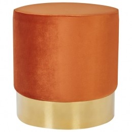 Beliani-SOPHIA-Poef-Oranje-Fluweel