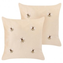 Beliani-TALINUM-Sierkussensetvan2-Beige-45x45cm-Polyester