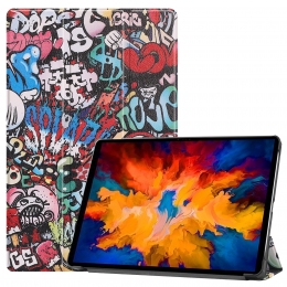 TabletHoesgeschiktvoorLenovoTabP11Pro115inch-Tri-FoldBookCase-CovermetAutoWakeFunctie-Graffiti