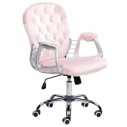 Beliani-PRINCESS-Bureaustoel-Roze-Fluweel