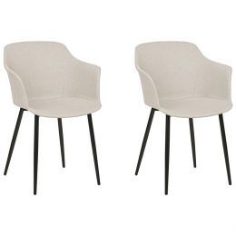 Beliani-ELIM-Eetkamerstoelsetvan2-Lichtbeige-Polyester