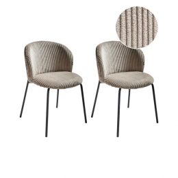 Beliani-MILES-Eetkamerstoelsetvan2-Taupe-Corduroy