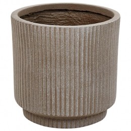 Beliani-DARIA-Bloempot-24x24x24cm-Taupe-Kleivezels
