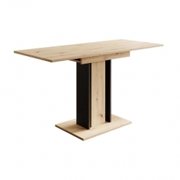 MeubellaEetkamertafelWendel-Eiken-Zwart-140cm-Uitschuifbaar