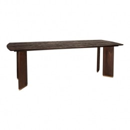 PTMDLiberBrownMangoWoodDiningtable200cmGoldLeg