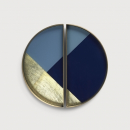 EthnicraftRondDienbladGeometricSetvan2stuks-Blauw