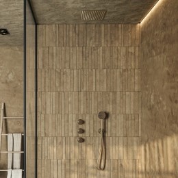 SaniclearPlusinbouwregendouchemetinbouwdouchekop30x30cmgeborsteldmessing-matgoud