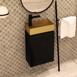 MDInteriorBlessedtoiletmeubelzwartmangohoutrechtsmetfonteinmatgoudlinks