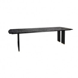 PTMDLiberBlackMangoWoodDiningTable200cmGoldLeg