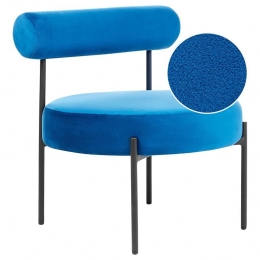 Beliani-ALPHA-Fauteuil-Marineblauw-Fluweel