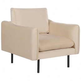 Beliani-VINTERBRO-Fauteuil-Beige-Fluweel