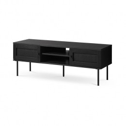 OlivineJariTVmeubelZwart-Hout-MetalenPoten-B120cm