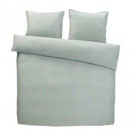 LeenBakker-EasyDekbedovertrekDeanEffen-Licht-200x200Cm-KatoenPolyester-Groen