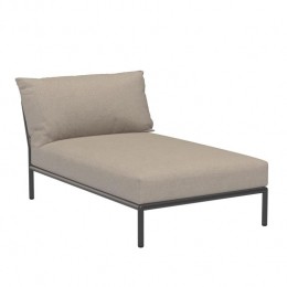 HoueLevel2ChaiseLongueligbedframedonkergrijsstofash