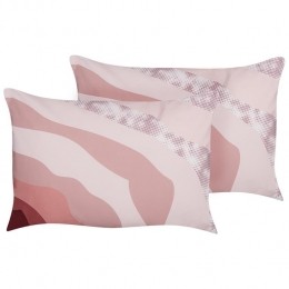 Beliani-CAMPEI-Tuinkussensetvan2-Pastelroze-40x60cm-Polyester