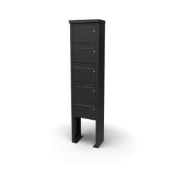 Multiboxbrievenbus1breed5hoogzwart-Geroba