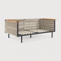 EthnicraftOutdoorLoungebankCorbeyTeakhoutenaluminiumZonderkussen-Zwart