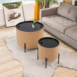 ArtistiqLivingSalontafelHaywoodKurkSetvan2stuks-Hout-Rond