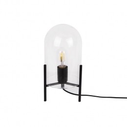Leitmotiv-TafellampGlassBell-HelderZwartframe-30x16cm