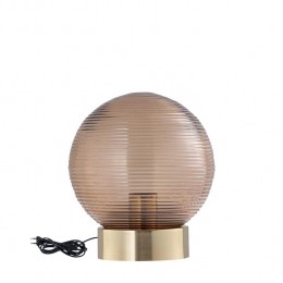 PTMDKorrinBrownembossedribglasstablelampballS
