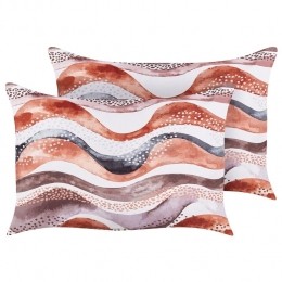 Beliani-SEBORGA-Tuinkussensetvan2-Bruin-40x60cm-Polyester