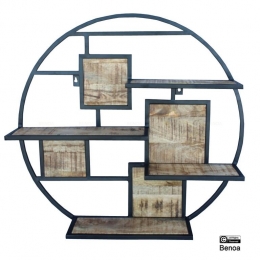 BenoaCameronIronWoodenRoundWallRack100