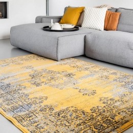 EvaInterior-VintageVloerkleedBloomOkergeel