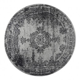 EVAInteriorVintageVloerkleedBloomrondGrijs