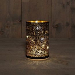 CylinderGlassBaroqueBlackGold10X15Cm8LedWarmW-Annascollection