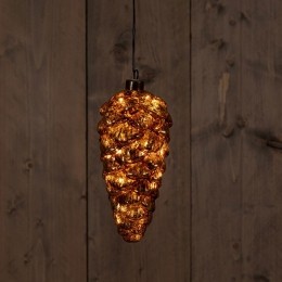 GlassPineconeAntiqueGold20X9Cm15LedClassicWarm-Annascollection