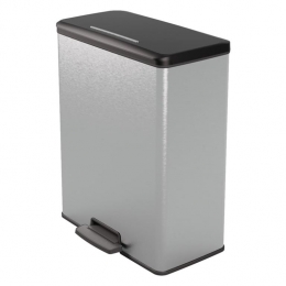 CurverPedaalemmerDecoduo2626Lzilverkleurig