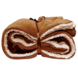 UniqueLivingLarscoralfleecesuedeplaid150x200cmleatherbrown